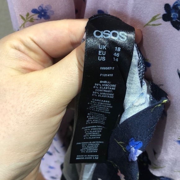 ASOS Maternity Mixed Print Tea Dress V Back 14 - Picture 7 of 7